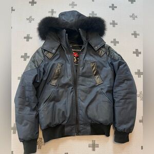 Moose Knuckles Men's Black Fur-Trimmed Jacket